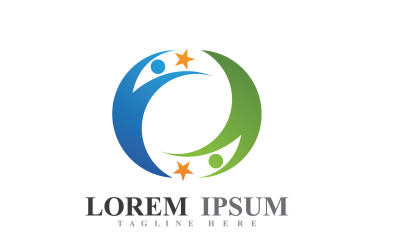 Communauté Personnes Équipe Groupe Logo Vector v8