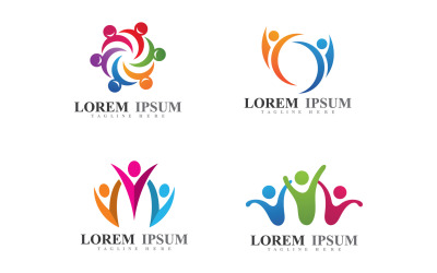 Communauté Personnes Équipe Groupe Logo Vector v9