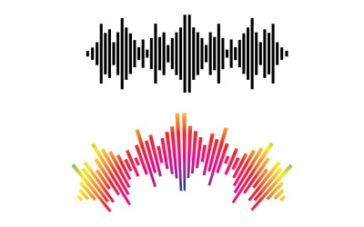 Logotipo do equalizador de música de ondas sonoras Vector V20