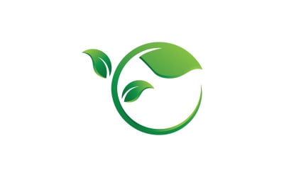 Вектор логотипа Eco Leaf Green Energy V14