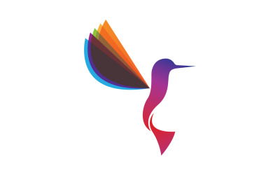 Bummingbird Fly animale Logo Vector V6