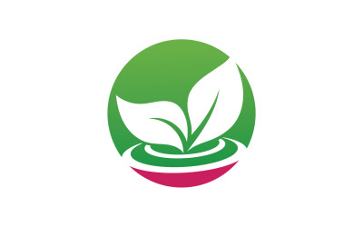 Foglia Eco Verde Natura Logo Vector V28