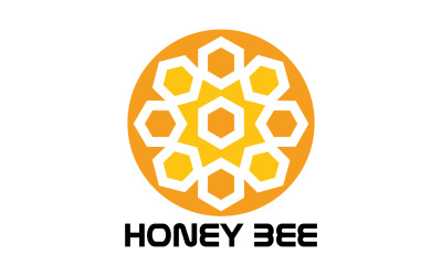 Abeille Honeycomb Logo Animal Vector V10