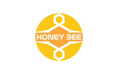 Abeille Honeycomb Logo Animal Vector V19