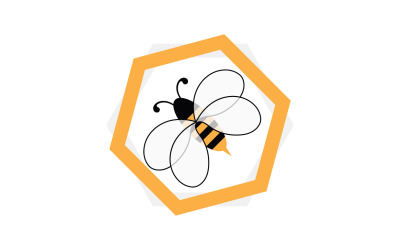 Arı Petek Logo Hayvan Vektör V9