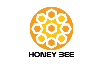 Bee Honeycomb Logo Animal Vector V10
