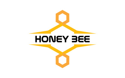 Bee Honeycomb Logo Animal Vector V21