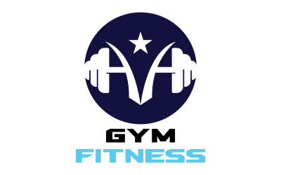 Ginásio Fitness Logo Esporte Vetor V11