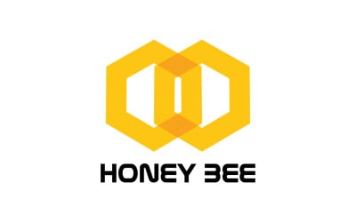 Pszczoła Honeycomb Logo Animal Vector V16