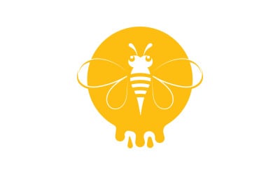 Pszczoła Honeycomb Logo Animal Vector V7