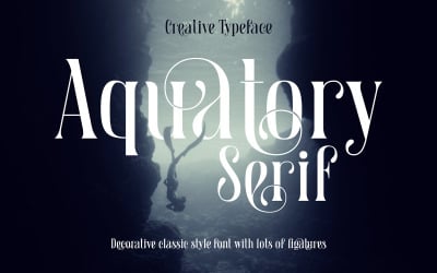 Aquatory Serif Font with lots of ligatures