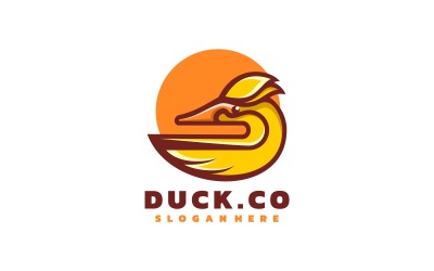 Дизайн логотипа талисмана векторной утки