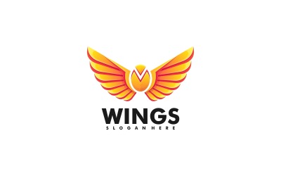 Estilo de logotipo degradado de color de alas