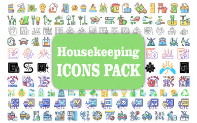 Housekeeping icons pack. 22 icon sets in different vector styles