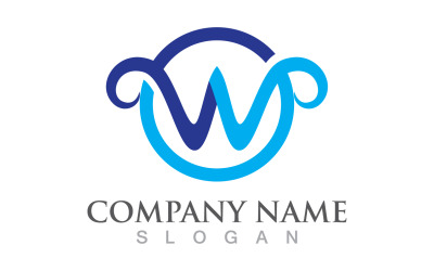 Logotipo de letra W y símbolo V5