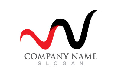 Logotipo de letra W y símbolo V6
