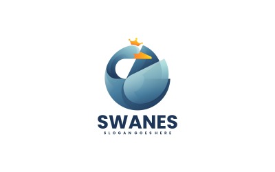 Circle Swan Gradient Logo Style