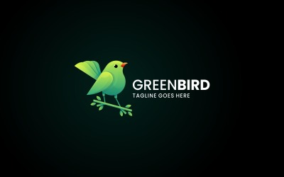 Green Bird Color Gradient Logo Style