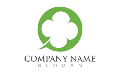 Logotipo de hoja de trébol Naturaleza V6