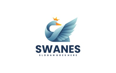 Queen Swan Gradient Colorful Logo