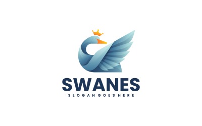 Queen Swan Gradiënt Kleurrijk Logo