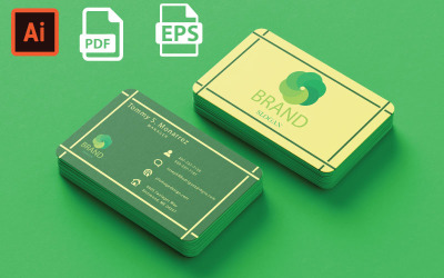 Creative Green And Yellow Business Card - Business Card