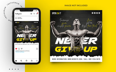 Instagram-Banner-Vorlage für Fitnessstudios in sozialen Medien