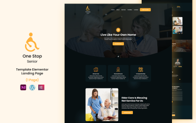One Stop Senior - Plantilla Elementor para el cuidado de personas mayores