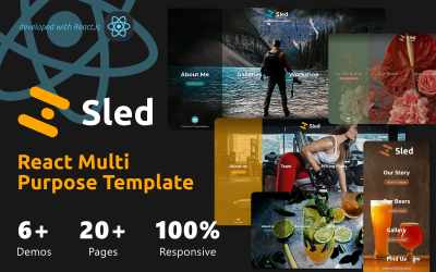 Sled React-Website-Vorlage für PH, Florist, Halloween, Fitnessstudio, Restaurant und Mehrzweckvorlage