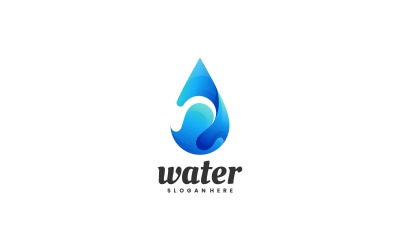 Design de logotipo gradiente de cor de água