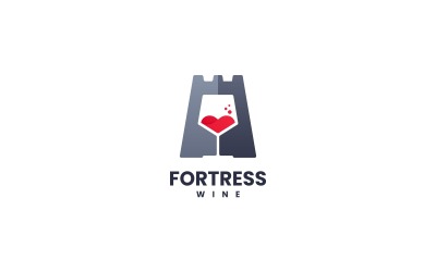 Logo simple de vin de forteresse