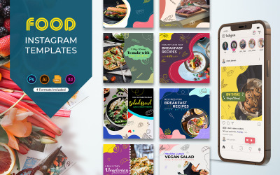Modèle de publication Instagram sur les médias sociaux alimentaires