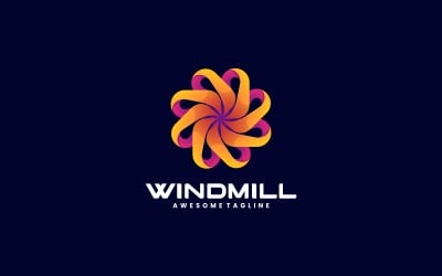 Projekt logo wiatraka z gradientem kolorów
