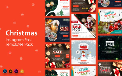 Modèles de publications sur les médias sociaux de vente de Noël