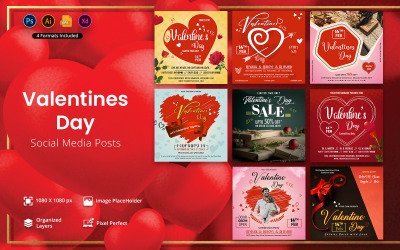Plantillas de publicaciones en redes sociales del día de San Valentín