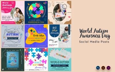 Post di Instagram sui social media per la Giornata mondiale della sensibilizzazione sull&amp;#39;autismo