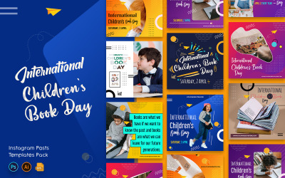 Postagem de mídia social do Dia Internacional do Livro Infantil