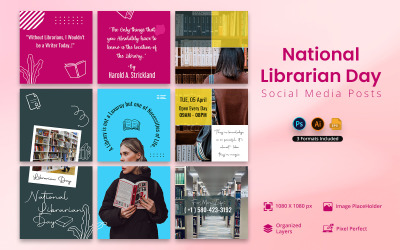 Publication Instagram sur les médias sociaux de la Journée nationale des bibliothécaires