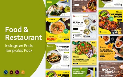 食品和餐厅社交媒体 Instagram 帖子模板