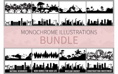 Bundel met monochrome illustraties