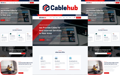 Cablehub – šablona HTML5 poskytovatele internetu, kabelové televize a širokopásmového připojení