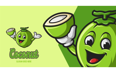 Logotipo de la mascota de coco - Logotipo de la mascota de coco