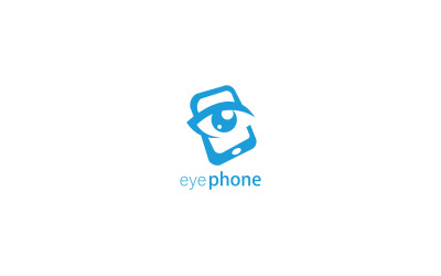Modello di logo del logo del telefono dell'occhio