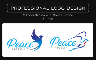 Peace Pigeon Logo (2 Different Logos) with Color & Black & White
