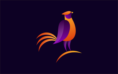 barevné kuřecí zvíře logo šablona