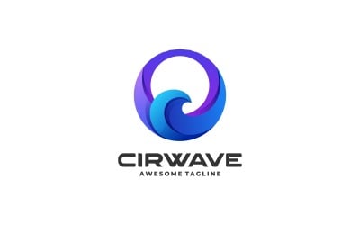 Circle Wave Color Gradient Logo Template
