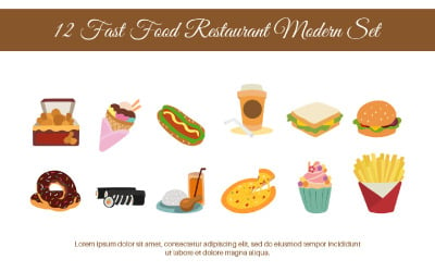 12 Conjunto Moderno de Restaurante Fast Food
