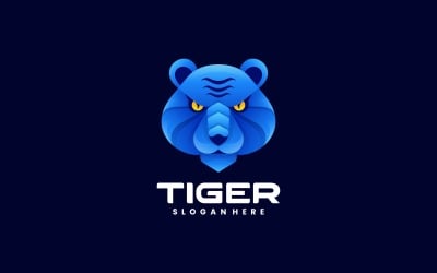 Design del logo a gradiente di testa di tigre