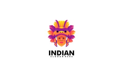 Indian Woman Colorful Logo