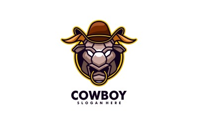 Ковбой бик простий талісман логотип